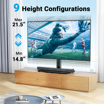 PERLESMITH Universal Swivel TV Stand for 32-75 inch TVs to 99lbs with Legs