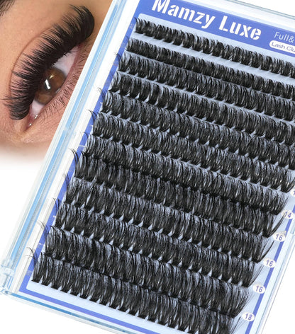 Lash Clusters Wispy 60D Eyelash Clusters 10-18mm Fluff Cluster Eyelash Extensions D Curl No Plastic Feel Individual Lashes Extension 240 Pcs Versatile False Eyelashes Clusters