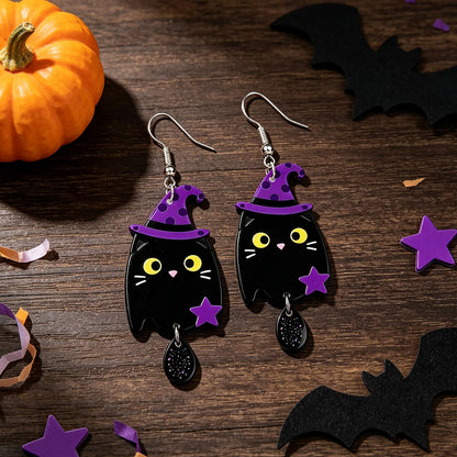 Hocus Pocus Earrings for Women Spooky Witch Halloween Pumpkin Earrings Halloween Accessories Witch Jewelry