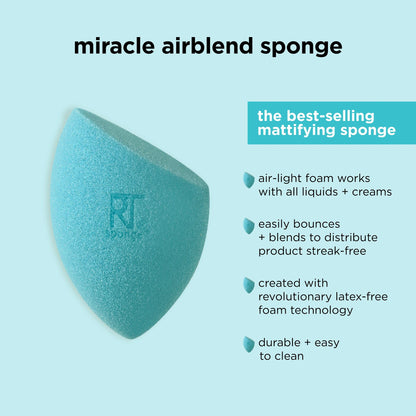 Real Techniques Mini Miracle Complexion Sponge for Makeup, 4 Count