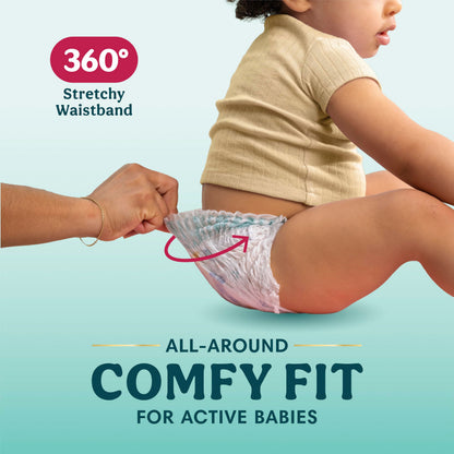 Pampers Diapers - Swaddlers 360° - Size 5, 116 Count, up to 100% Leakproof Comfy Dry Fit, Designed for Easy Changes, Pull On Baby Diaper