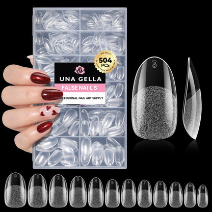 UNA GELLA Short Sharp Square Nail Tips 504pcs X-Soft Flat Square Nails