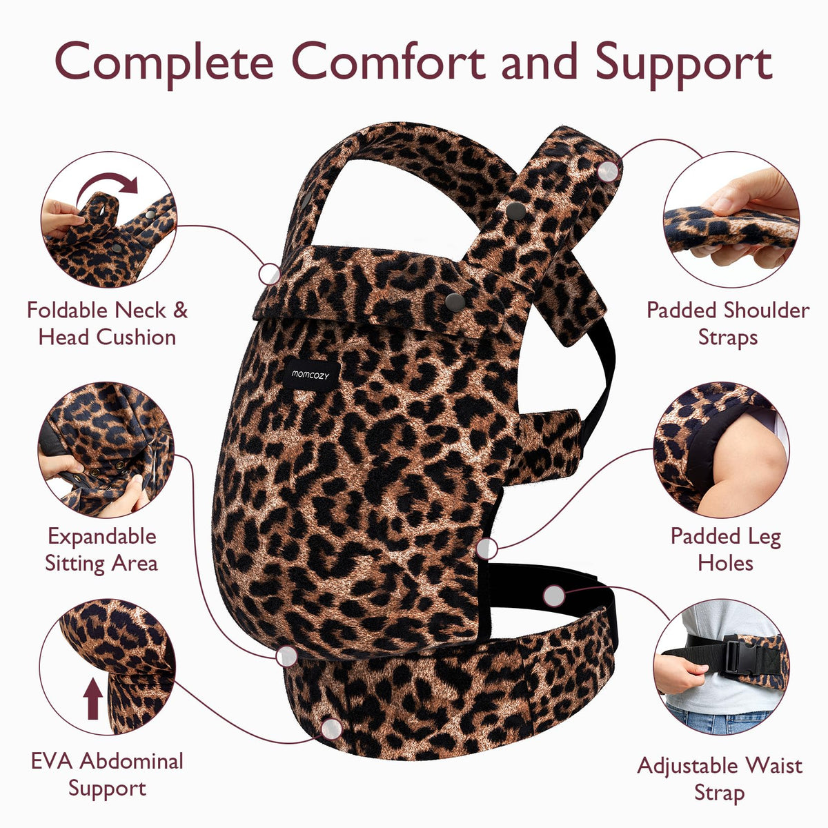 Momcozy PureHug Baby Carrier - Ergonomic, Cozy and Lightweight for 7-45 lbs