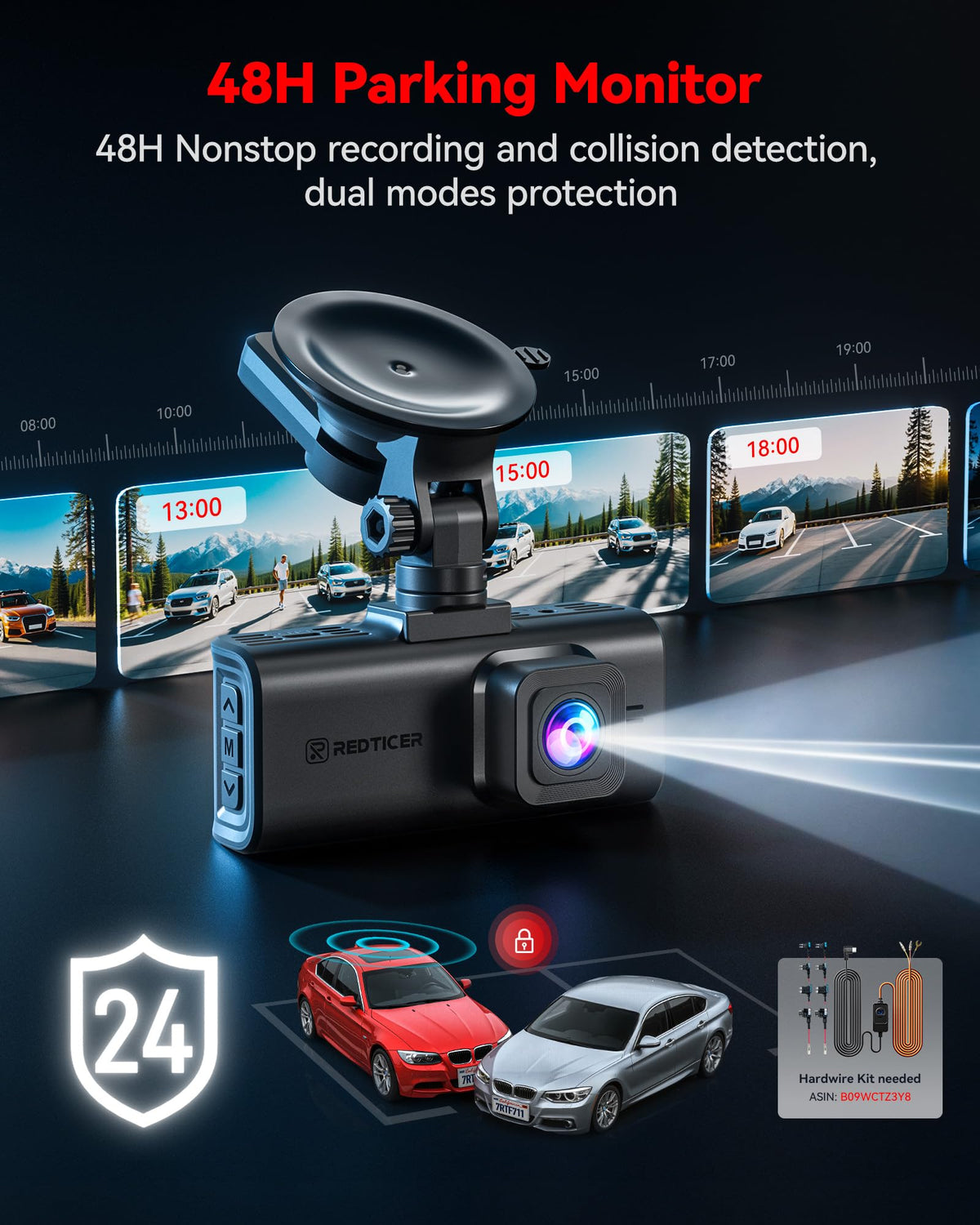 REDTIGER 4K STARVIS 2 Dashcam Front Rear, 5GHz WiFi 20MB/s, Free 128GB Card