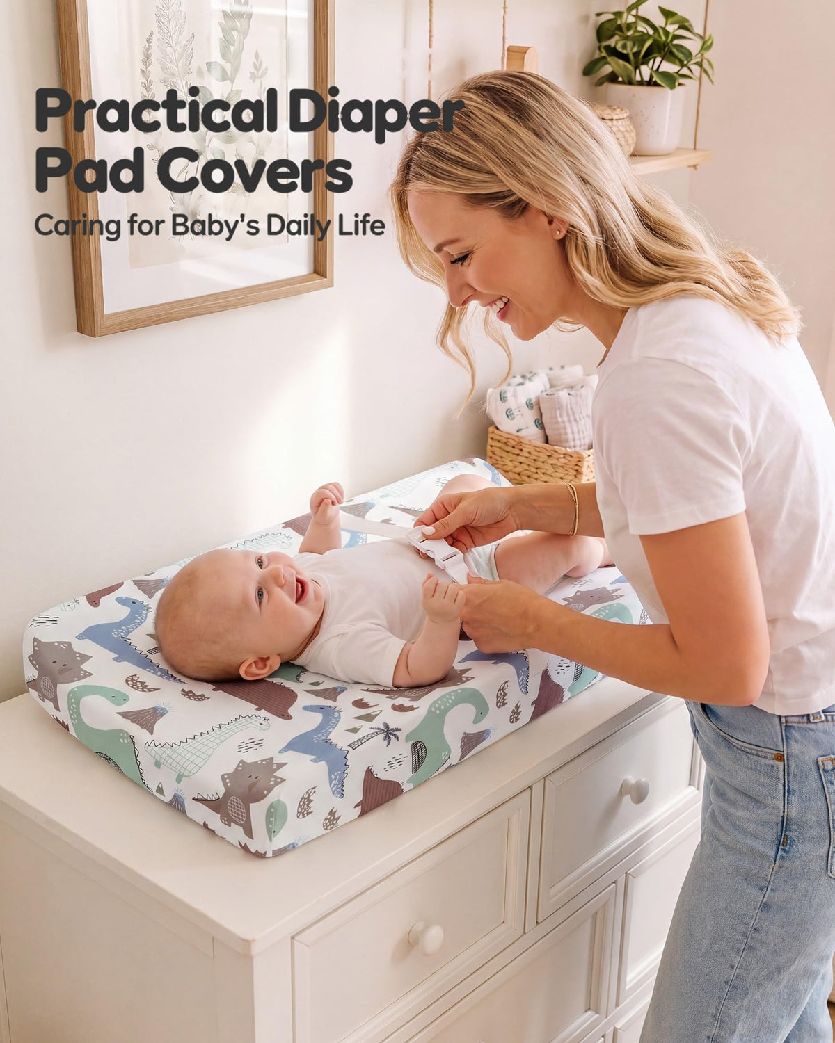 Yoofoss 2-Pack Baby Crib Sheets for Boys Girls 52x28 (Green+Leaf)