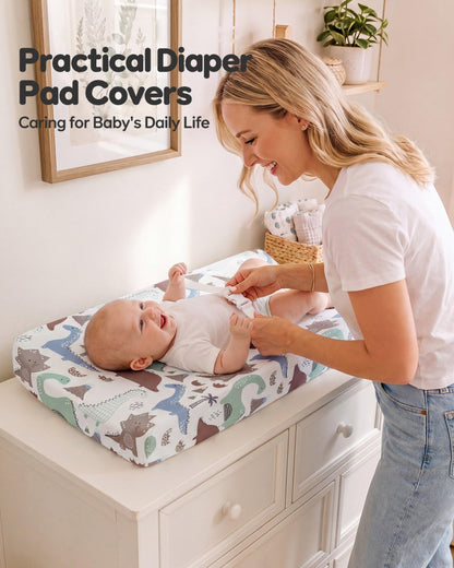 Yoofoss 2-Pack Baby Crib Sheets for Boys Girls 52x28 (Green+Leaf)