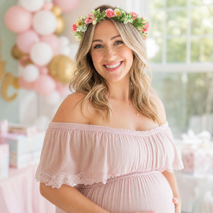 Pink Bohemian Flower Crown, Fairy Babys Breath Flower Headband