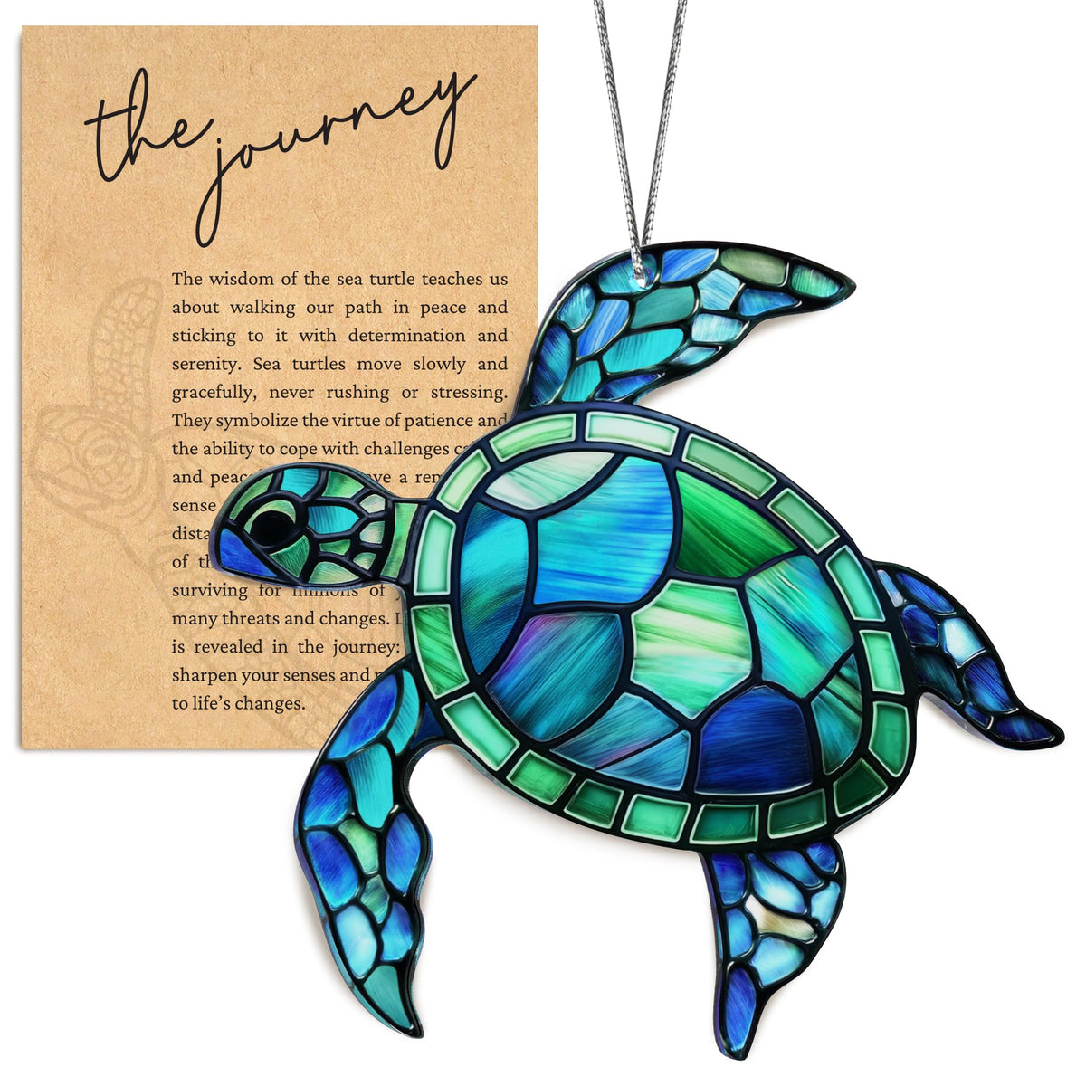 Sea Turtle Gift for Women, Mom & Daughter Christmas Ornament with Card