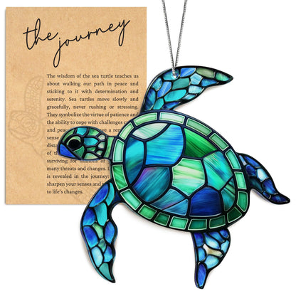 Sea Turtle Gift for Women, Mom & Daughter Christmas Ornament with Card