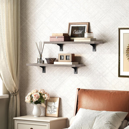 HOOBRO Floating Shelves for Wall, 15.7" Wall Mounted Shelves Set of 2