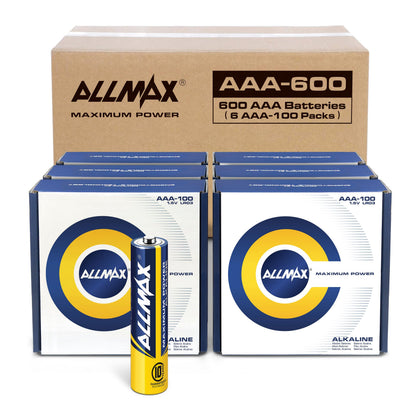 Allmax AAA (LR03) Maximum Power Alkaline Batteries (100 Count) – 1.5V