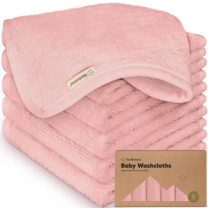 6-Pack Baby Washcloths, Soft Absorbent Washcloths for Face, Body (White)