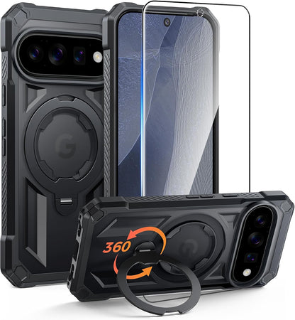FNTCASE for iPhone 17 Case with 360 Spin Magnetic Stand