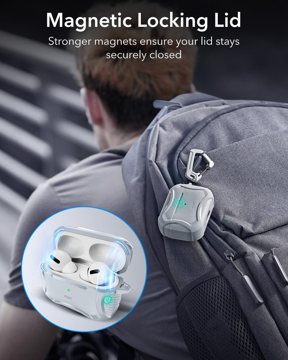 ESR for AirPods Pro 2 Case, Compatible with MagSafe, Cyber Series, Black