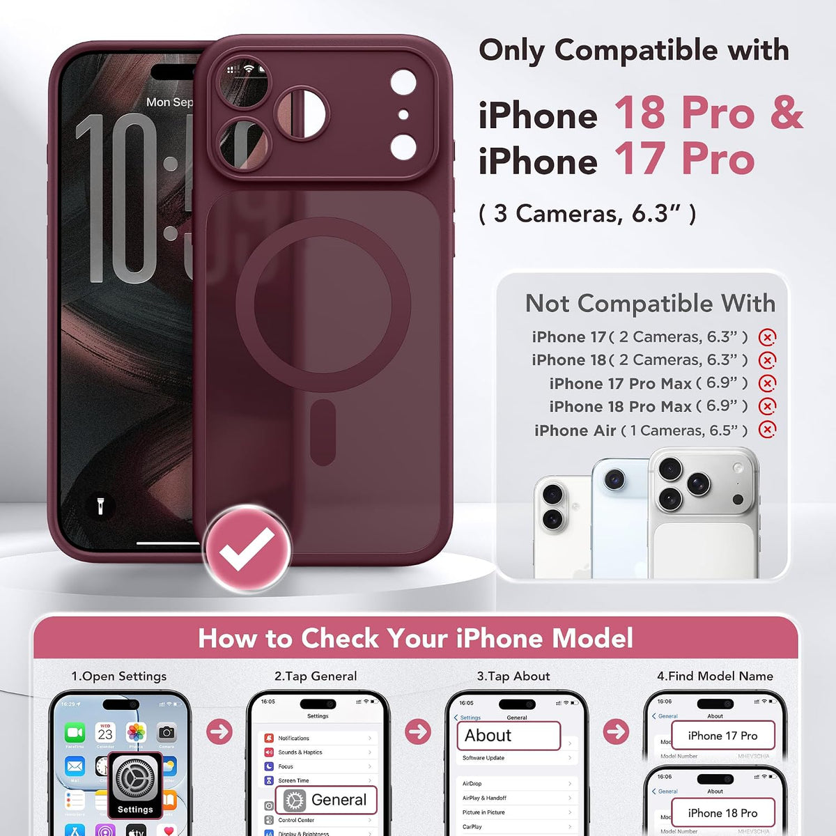 Magnetic Shockproof for iPhone 18 Pro & iPhone 17 Pro Case, Sunset Orange