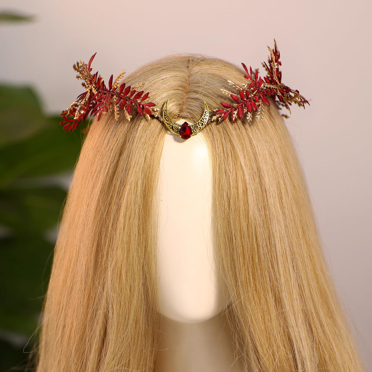 MOSTORY Renaissance Fairy Flower Crown, Woodland Elf Crown Headpiece