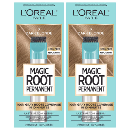 L'Oreal Paris Magic Root Permanent Hair Color Kit, 100% Gray Hair Coverage In Just 10 Minutes, Precision Brush Applicator for Seamless Application, 4 Dark Brown (1 Count)