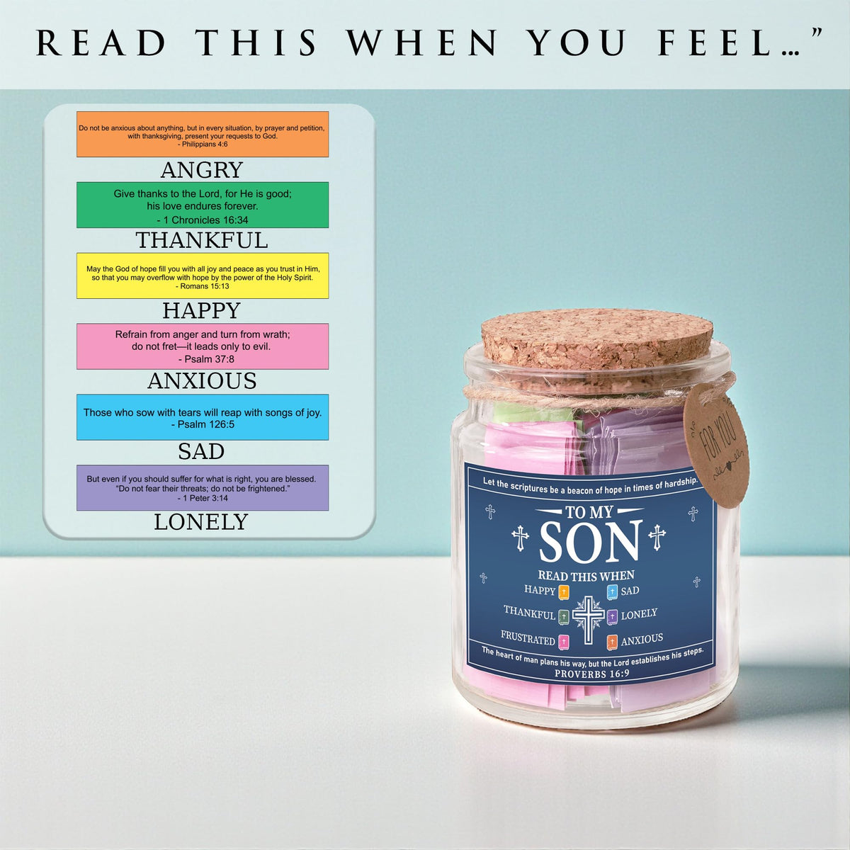 Read This When Bible Verses Jar – Birthday Gifts for Women, Christian Gifts, Christmas Gift for Women, Gift for Mom from Daughter