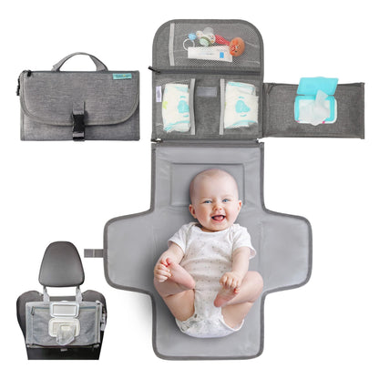Kopi Baby Portable Diaper Changing Pad, Wipes Pocket, Classic Black Arrows
