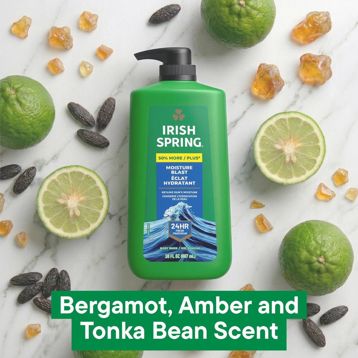 Irish Spring Body Wash for Men, Original Scent, 887 mL