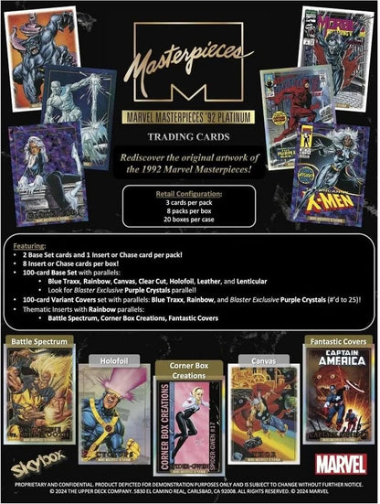 Upper Deck 2024 Marvel Masterpieces '92 Platinum Blaster Box - 24 Count Collectible-Card Box Blaster