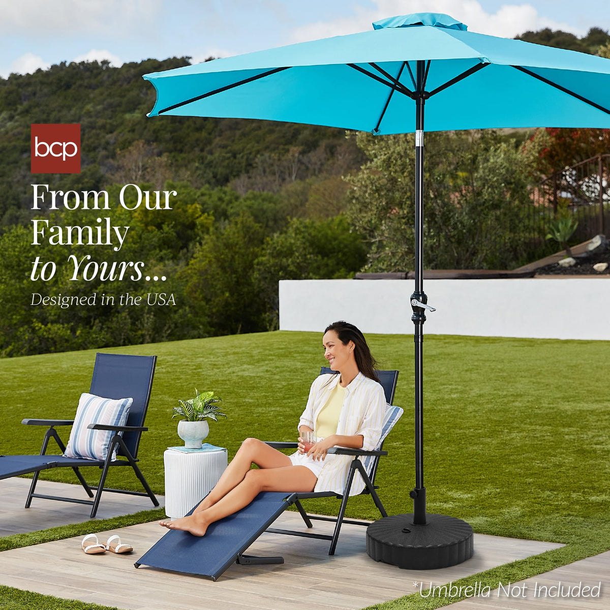 Best Choice Products Fillable Umbrella Base Stand Round Sunburst Plastic Patio Umbrella Base Stand, Pole Holder for Outdoor, Lawn w/ 55lbs Weight Capacity, Adjustment Knob