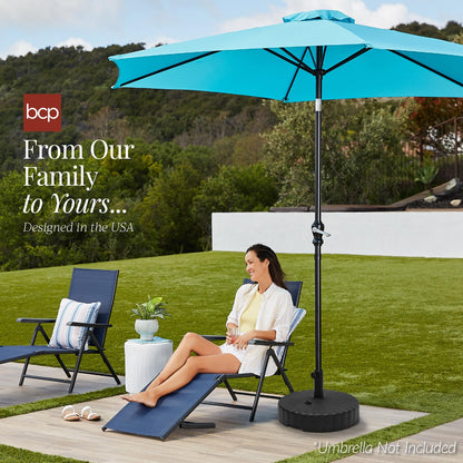 Best Choice Products Fillable Umbrella Base Stand Round Sunburst Plastic Patio Umbrella Base Stand, Pole Holder for Outdoor, Lawn w/ 55lbs Weight Capacity, Adjustment Knob