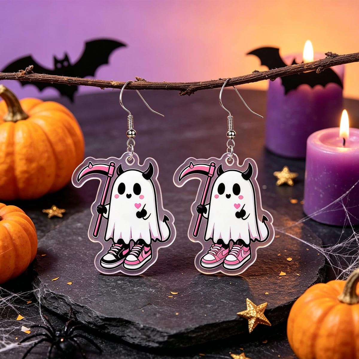 Hocus Pocus Earrings for Women Spooky Witch Halloween Pumpkin Earrings Halloween Accessories Witch Jewelry