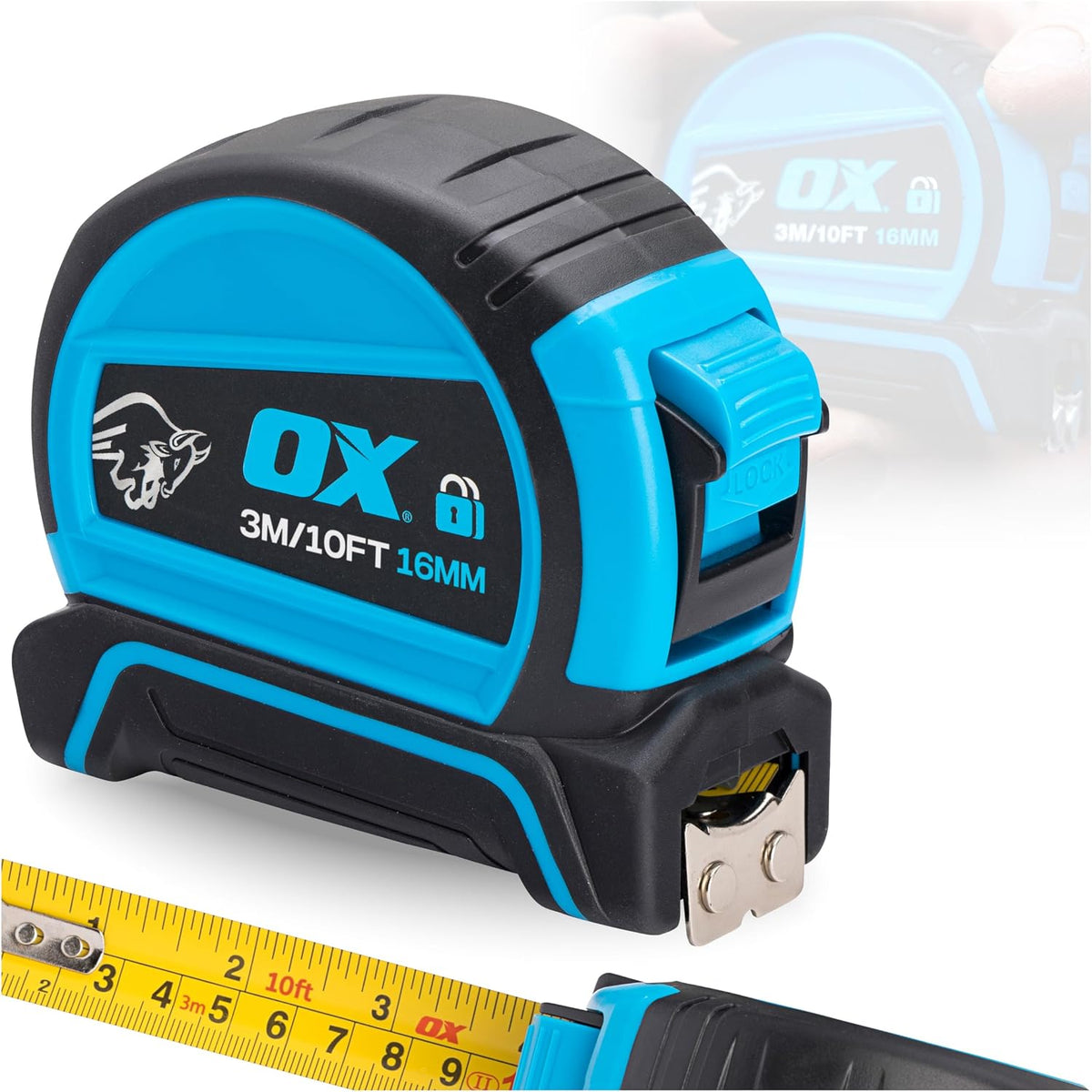 OX Pro Dual Auto Lock Tape Measure 5m, Magnetic Hook, Metric & Imperial