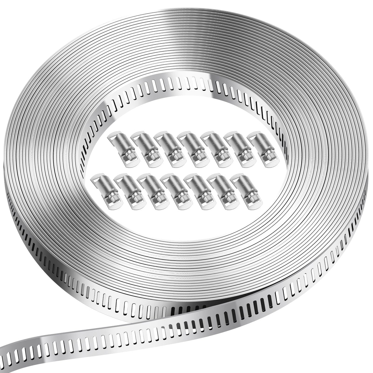 Bolatus Hose Clips 6-51 mm, 22 Pcs Hose Clamp Stainless Steel 304