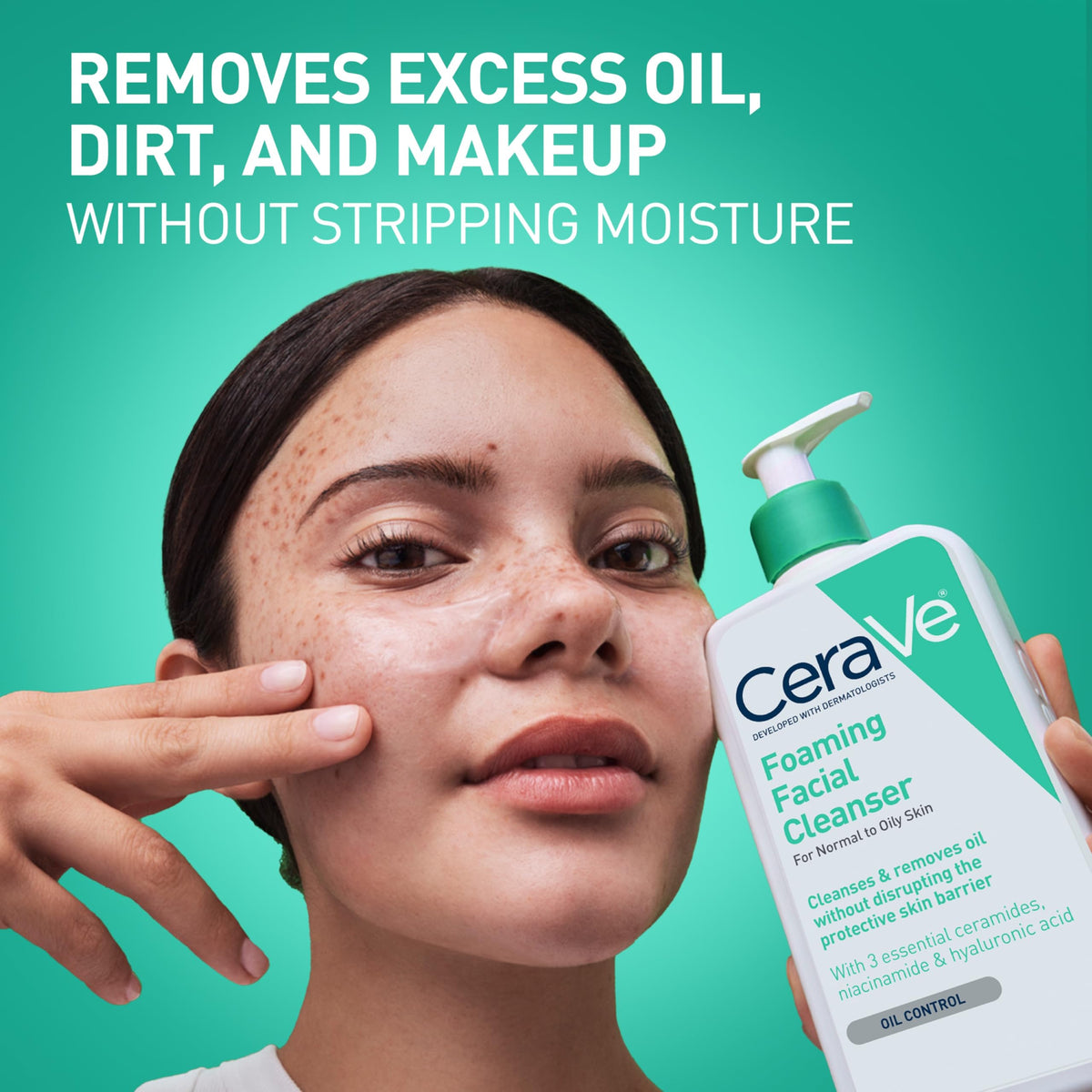 CeraVe Foaming Facial Cleanser, Gentle Cleanser for Oily Skin, 8oz