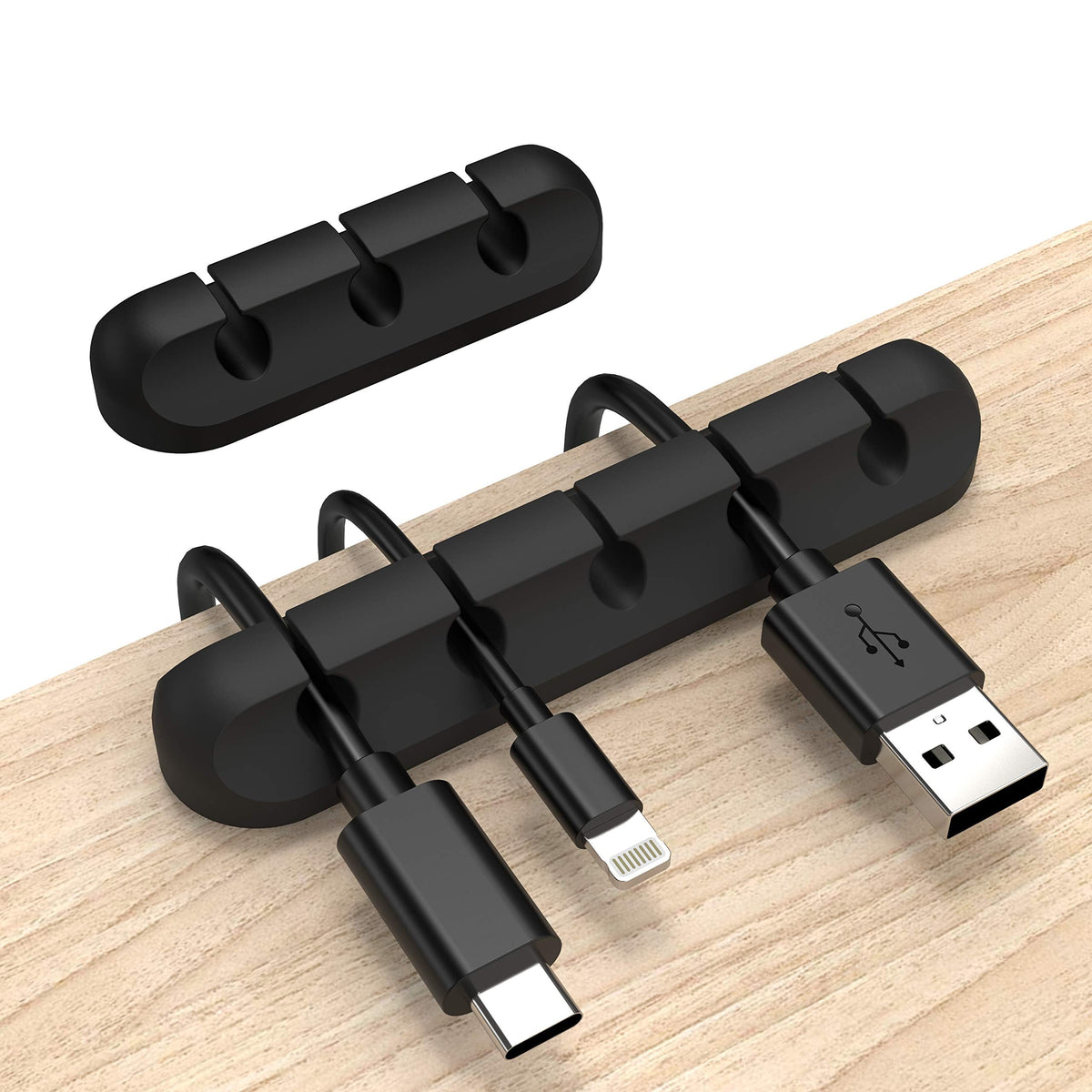 Cord Organizer for Desk, White Cable Organizer Cable Clips 2 Pack