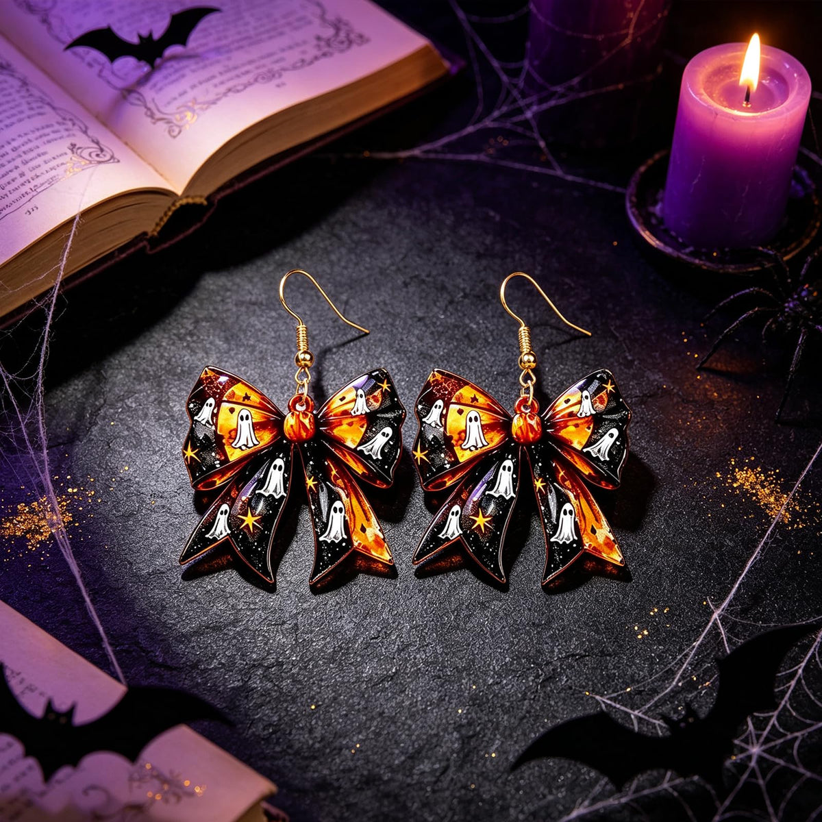 Hocus Pocus Earrings for Women Spooky Witch Halloween Pumpkin Earrings Halloween Accessories Witch Jewelry
