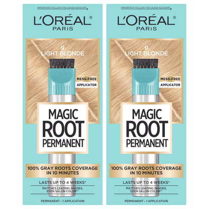 L'Oreal Paris Magic Root Permanent Hair Color Kit, 100% Gray Hair Coverage In Just 10 Minutes, Precision Brush Applicator for Seamless Application, 4 Dark Brown (1 Count)