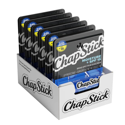 ChapStick Moisturizer Original Lip Balm Tubes, SPF 15 and Skin Protectant - 0.15 Oz (Pack of 3)
