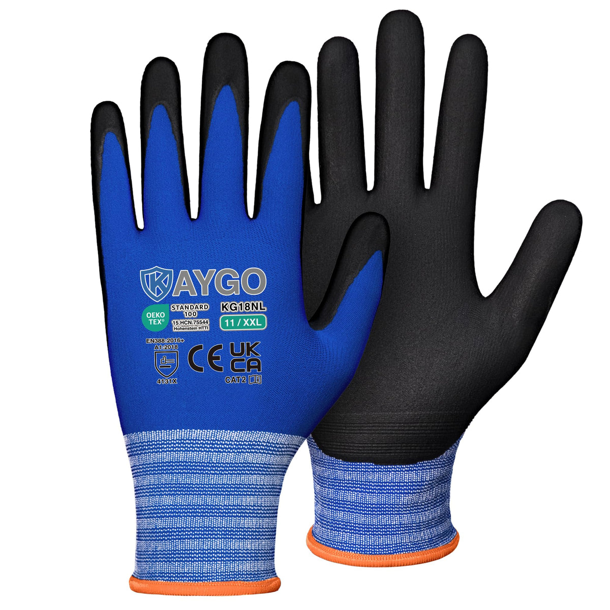 KAYGO Safety Work Gloves MicroFoam Nitrile Coated 12 Pairs, KG18NH