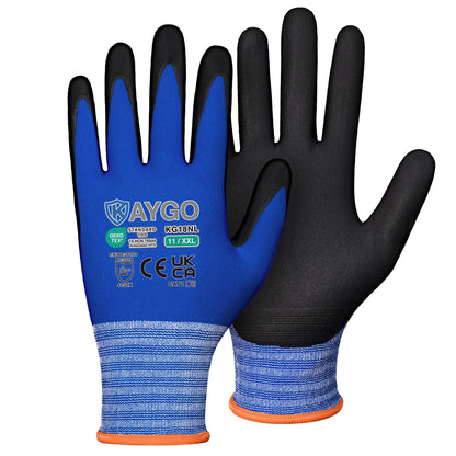 KAYGO Safety Work Gloves MicroFoam Nitrile Coated 12 Pairs, KG18NH