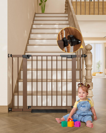 InnoTruth 27-36.6 in Wide Baby Gate for Stairs and Doorways, Black