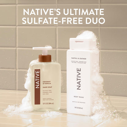 Native Clean Body Wash for Women & Men, Powder & Cotton Scent, 18 fl oz