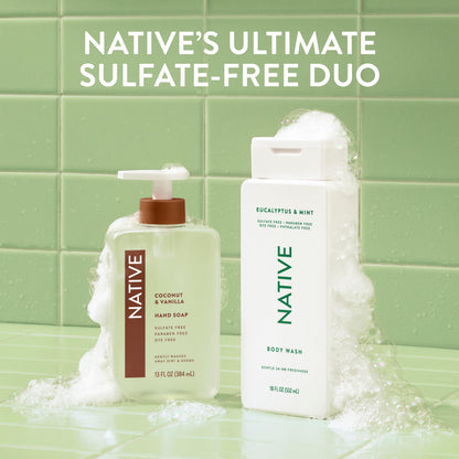Native Body Wash 3 Pack - Natural Body Wash Women & Men - SLS & Paraben Free - Cucumber & Mint, Coconut & Vanilla, Lavender & Rose