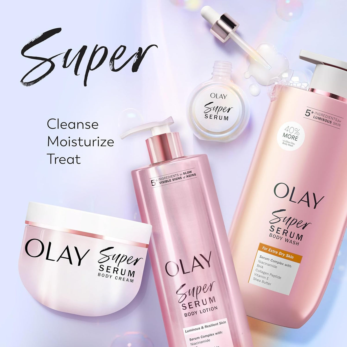Olay Super Serum Body Wash for Women, For Extra Dry Skin, 28 fl oz
