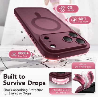 Magnetic Shockproof for iPhone 18 Pro & iPhone 17 Pro Case, Sunset Orange