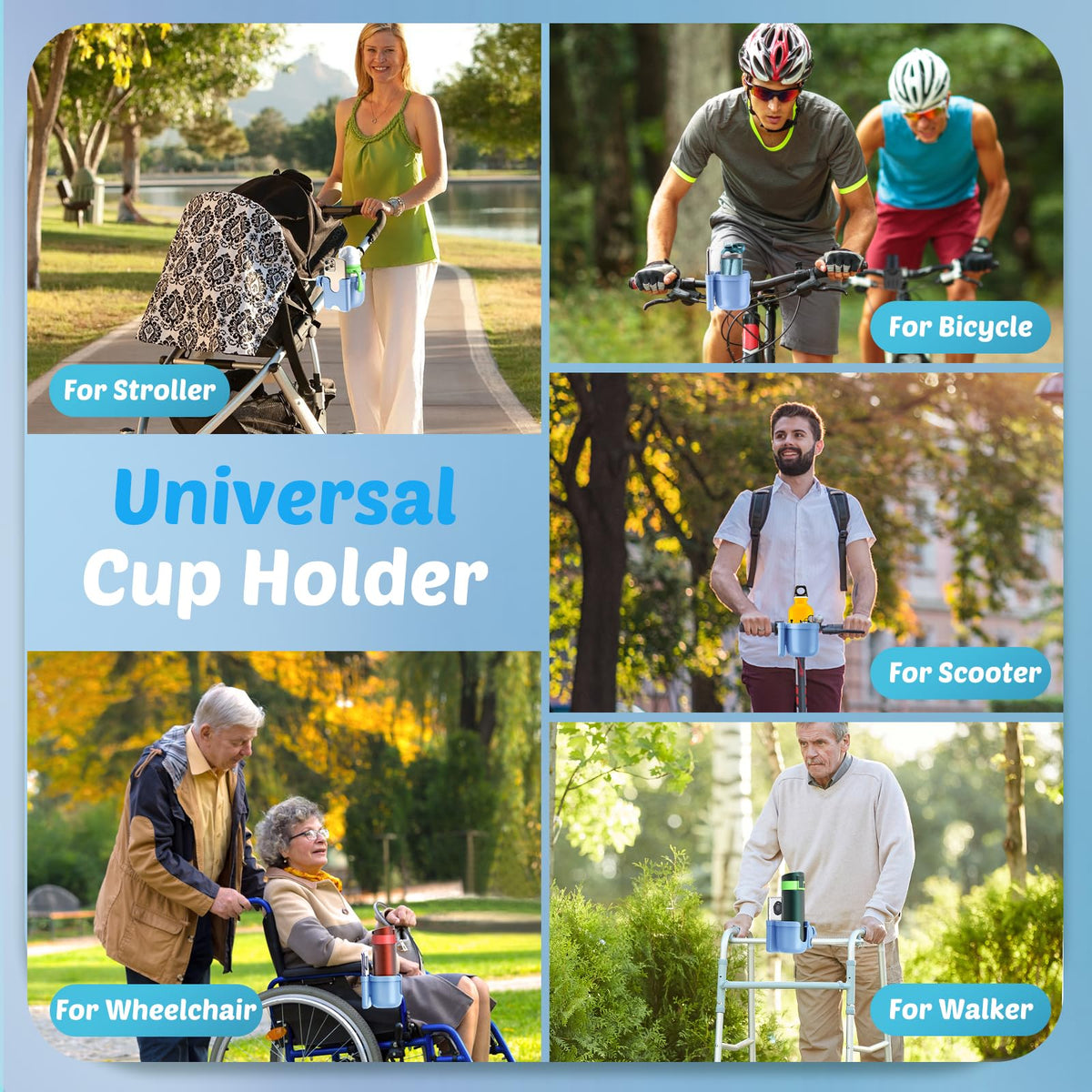 2-Pack Cup Holder for Walker: Wheelchair Cup Holder for Seniors and Adults