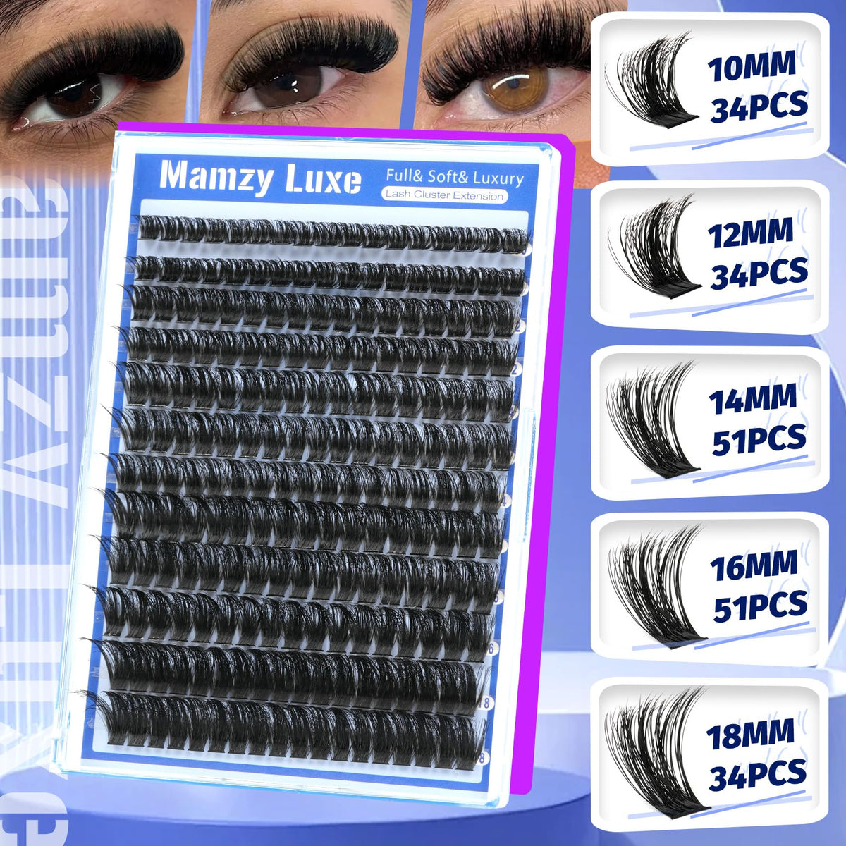 Lash Clusters Wispy 60D Eyelash Clusters 10-18mm Fluff Cluster Eyelash Extensions D Curl No Plastic Feel Individual Lashes Extension 240 Pcs Versatile False Eyelashes Clusters