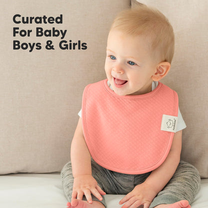 KeaBabies 8-Pack Organic Baby Bibs for Drooling and Teething (Sweet Charm)