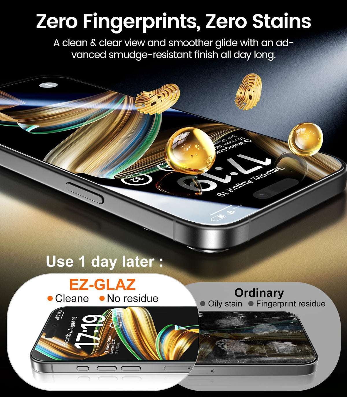 EZ-GLAZ-4 Pack for iPhone 17 Pro Max Privacy Screen Protector (6.9")