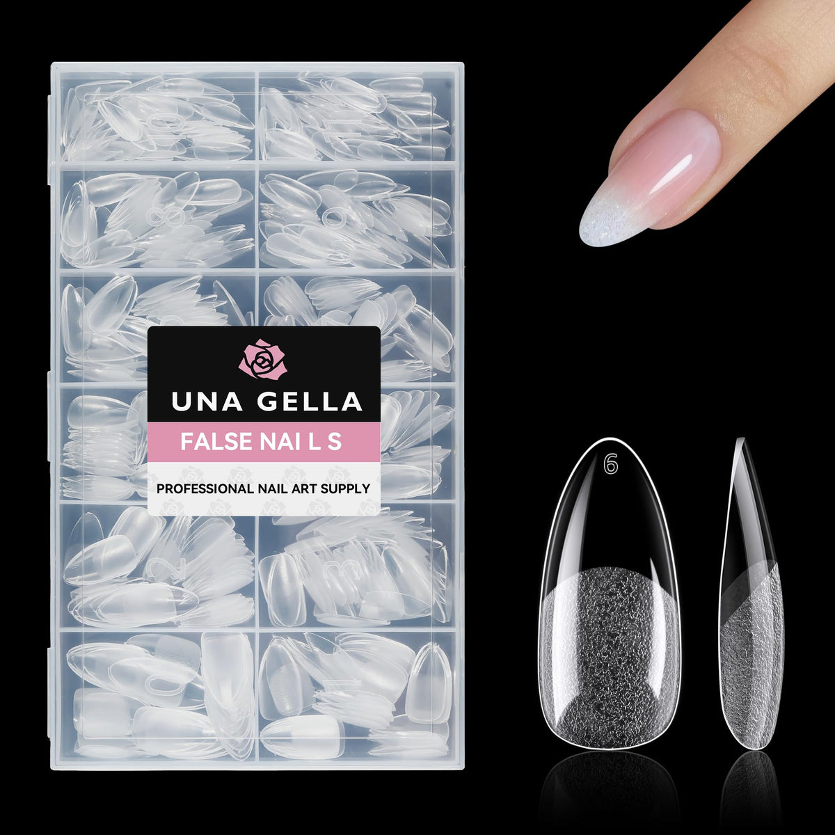 UNA GELLA Short Sharp Square Nail Tips 504pcs X-Soft Flat Square Nails