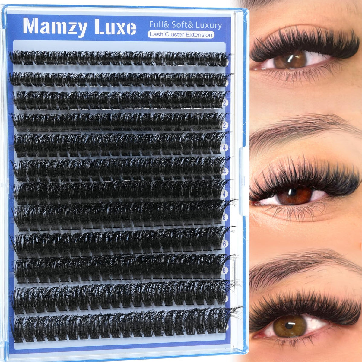Lash Clusters Wispy 60D Eyelash Clusters 10-18mm Fluff Cluster Eyelash Extensions D Curl No Plastic Feel Individual Lashes Extension 240 Pcs Versatile False Eyelashes Clusters