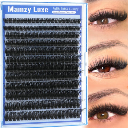 Lash Clusters Wispy 60D Eyelash Clusters 10-18mm Fluff Cluster Eyelash Extensions D Curl No Plastic Feel Individual Lashes Extension 240 Pcs Versatile False Eyelashes Clusters