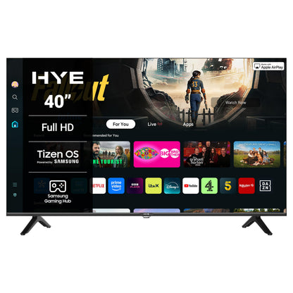HYE 43" LED Smart TV - 4K Ultra HD, Samsung Tizen OS & Gaming Hub, Black